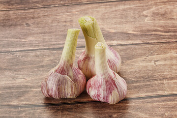 Young garlic heap for cooking