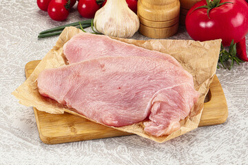 Raw uncooked turkey fillet steak