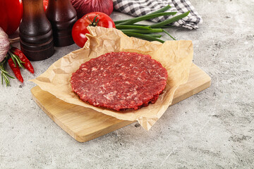 Raw beef burger cutlet minced meat