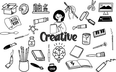 creative doodle element clipart  vector illustrations