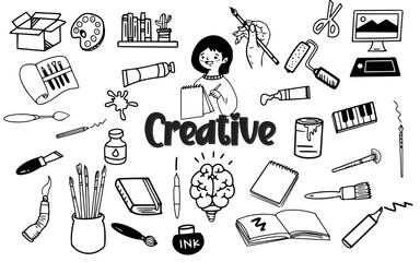 creative doodle element clipart  vector illustrations