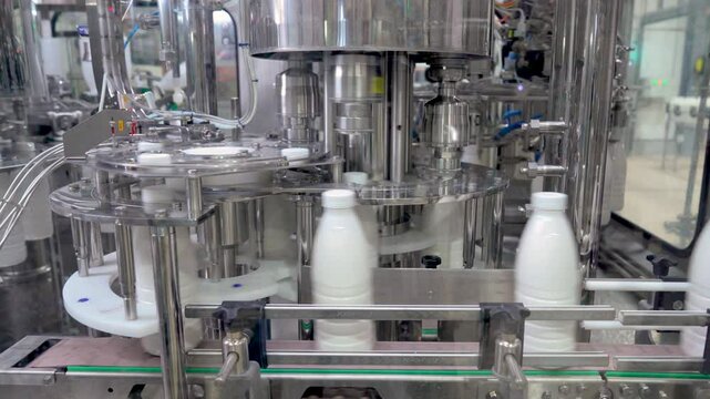 Modern Milk Factory Bottling Line &ndash; Automated Dairy Production Process 