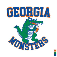 Varsity design with funny animal mascot illustration