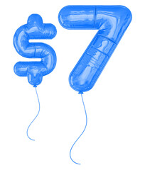 7 Dollar Blue Balloon