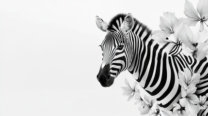 zebra animal isolated on white background, zebra isolated.