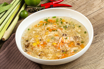 Asian gourmet crab soup with spices