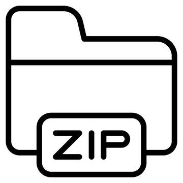 Zip file icon outline vector illustration