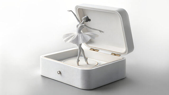 musical box with with a graceful ballerina figurine