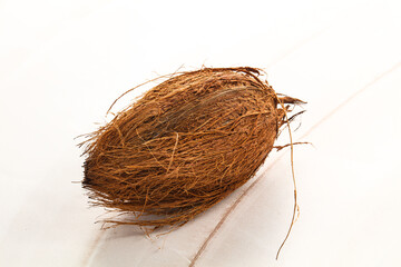 Natural exotic brown hairy coconut
