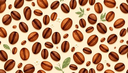 Obraz premium coffee beans seamless pattern
