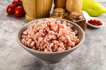 Homemade Raw pork minced meat