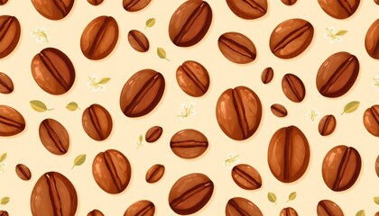 Obraz premium coffee beans seamless pattern