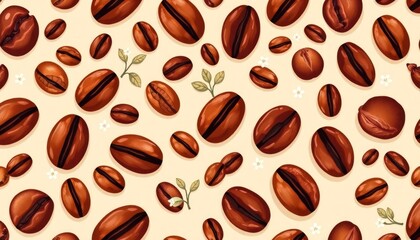 Obraz premium coffee beans seamless pattern
