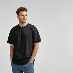 Fototapeta premium black tshirt mockup