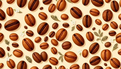 Obraz premium coffee beans seamless pattern
