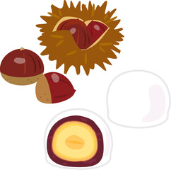 栗大福と生の栗