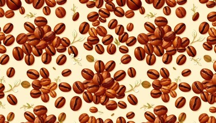 Obraz premium coffee beans seamless pattern