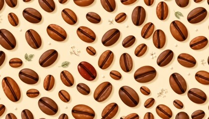 Obraz premium coffee beans seamless pattern