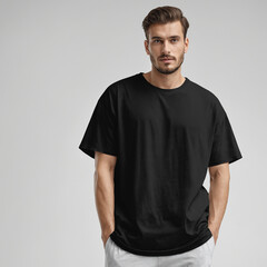Fototapeta premium black tshirt mockup