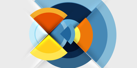 Fototapeta premium Techno circles and semi circles. Vector Illustration For Wallpaper, Banner, Background, Card, Book Illustration, landing page