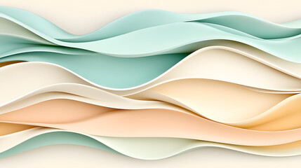 Obraz premium Flowing waves of pastel colors abstract artwork digital design creative studio aesthetic view modern concept for visual appeal