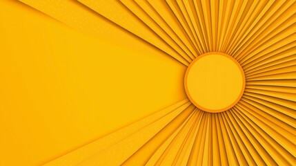 Fototapeta premium Yellow abstract sunburst background with copy space for festive greetings