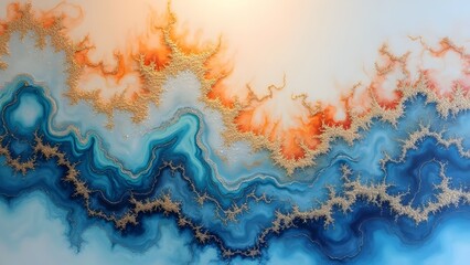 Luxurious Ink Flow Foamy Alcohol Ink Wallpaper with Translucent Textures
