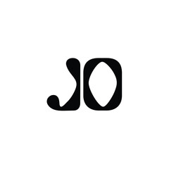 JO monogram logo design letter text name symbol monochrome logotype alphabet character simple logo
