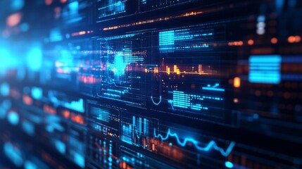 Fototapeta premium Abstract Digital Data Stream Visualization Showing Complex Information
