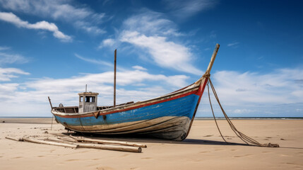 Fototapeta premium Traditional fishing boats on the beach.