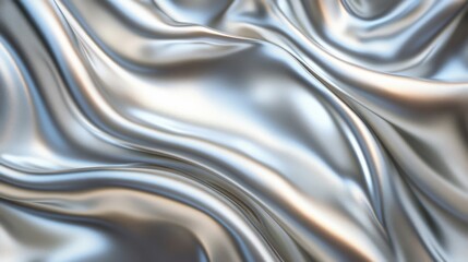 Obraz premium Silver Draped Fabric Showing Soft Waves and Curves