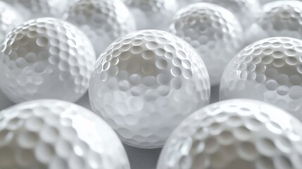 A cluster of unique golf balls shines against a white background, showcasing texture and detail.