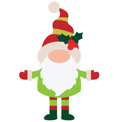 Christmas   gnome  vector cartoon illustration