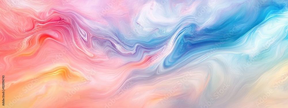 Poster Abstract colorful swirl design with soft gradients and flowing shapes.