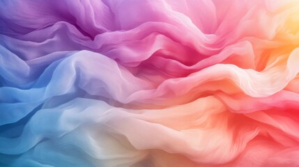 Obraz premium Colorful Draped Fabric Shows Pastel Rainbow Hues