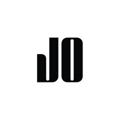 JO monogram logo design letter text name symbol monochrome logotype alphabet character simple logo