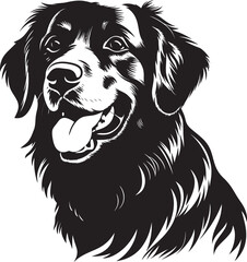 Golden Retriever Silhouette Vector Illustration White Background