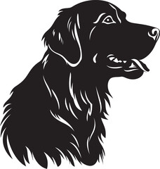 Golden Retriever Silhouette Vector Illustration White Background