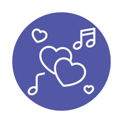 Love Song   Vector Circle Outline Icon. Eps file 10