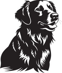 Golden Retriever Silhouette Vector Illustration White Background