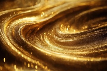 Golden Abstract Swirling Background