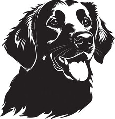 Golden Retriever Silhouette Vector Illustration White Background