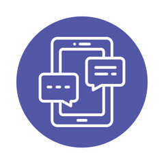 Fototapeta premium Chatting Vector Circle Outline Icon. Eps file 10