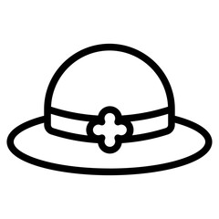 Lady hat Line Icon