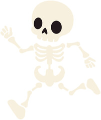 Running Cartoon Spooky Skeleton