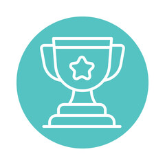 Trophy   Vector Circle Outline Icon. Eps file 10