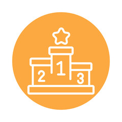 Winner Podium    Vector Circle Outline Icon. Eps file 10