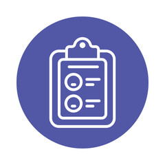 Happy Sad Clipboard Vector Circle Outline icon. Eps file 10