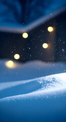 Natural Winter Christmas background with sky, heavy snowfall, snowflakes in different shapes and forms, snowdrifts. Winter landscape with falling christmas shining beautiful snow