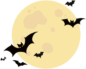 Halloween bats and moon icon